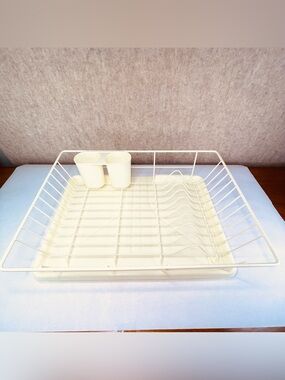 NWB Sweet Home Collection Light Yellow Dish Rack 3 Piece Set